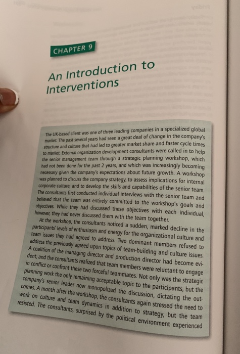Chapter 9 An Introduction to Interventions during