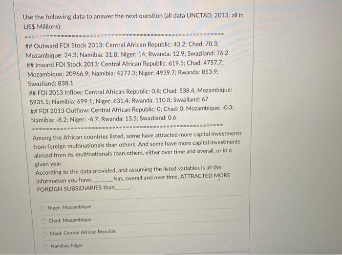 Use the following data to answer the next