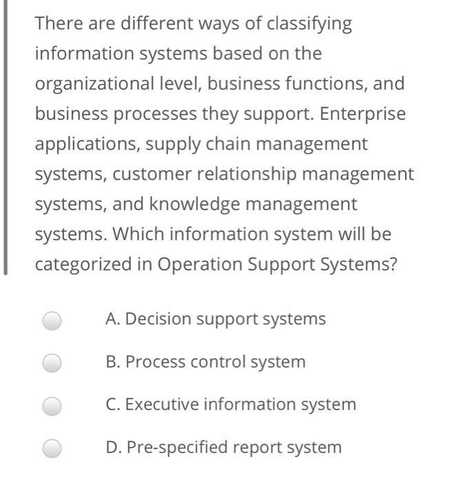 There are different ways of classifying