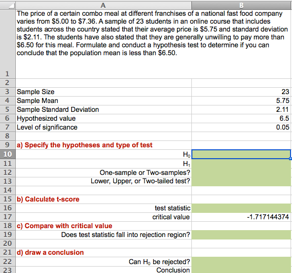 Please show all steps in excel formulas A B The