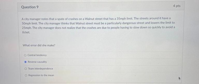 Please answer all Question 9 4 pts A city manager