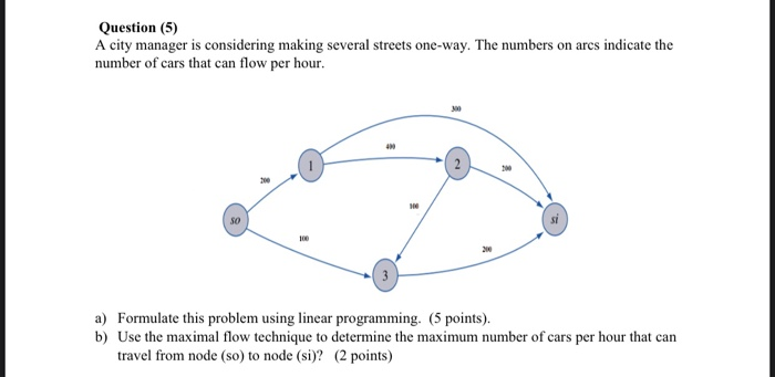 Question (5) A city manager is considering making