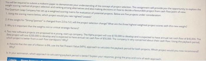 You will be required to submit a midterm paper to