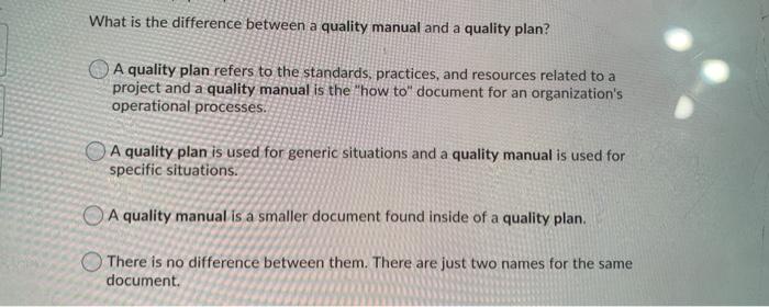 What is the difference between a quality manual