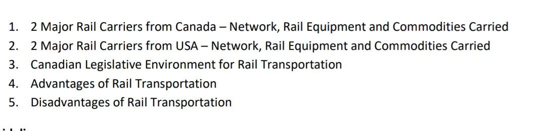 1. 2 Major Rail Carriers from Canada - Network,