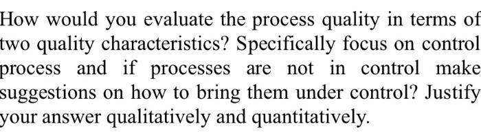 How would you evaluate the process quality in