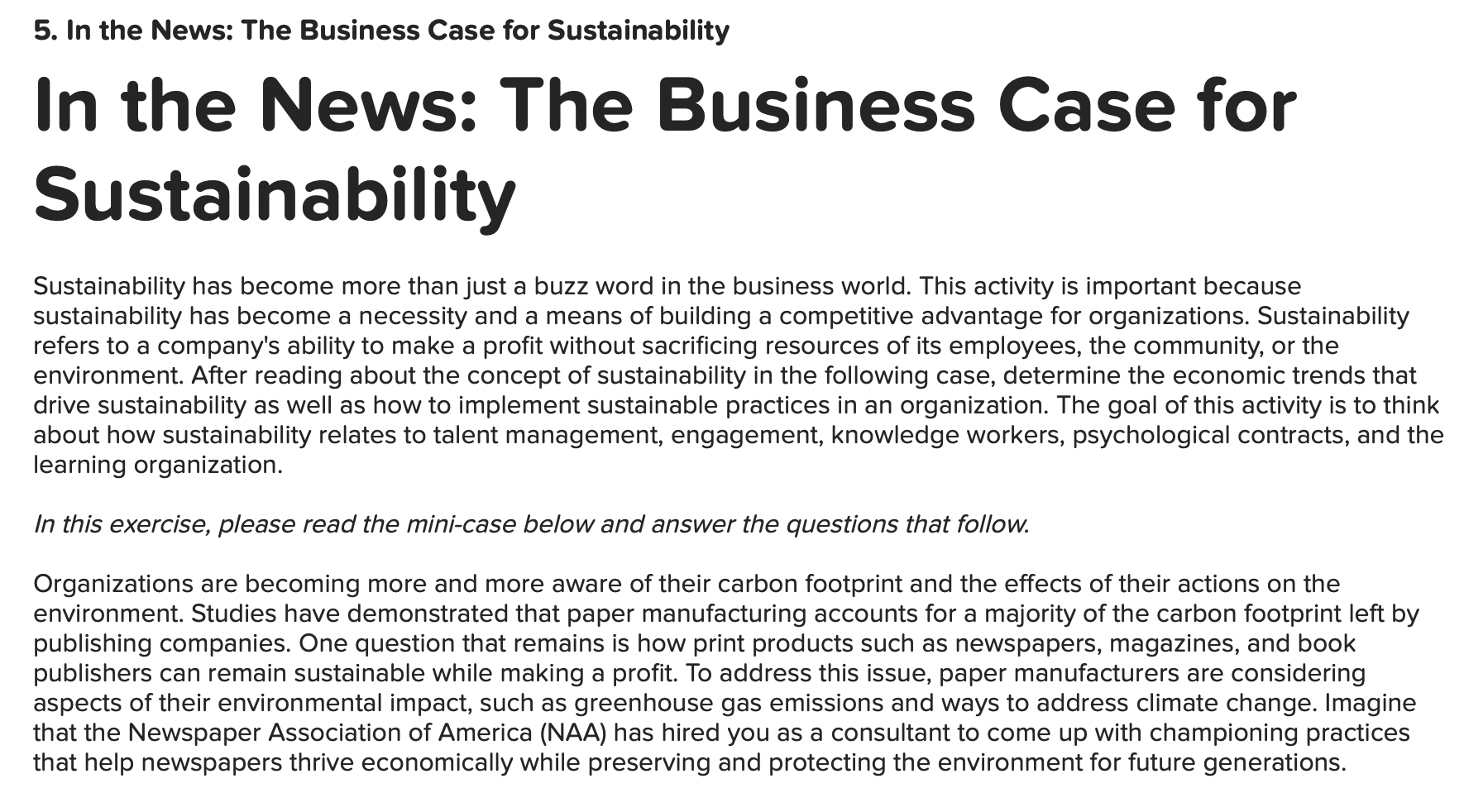 5. In the News: The Business Case for