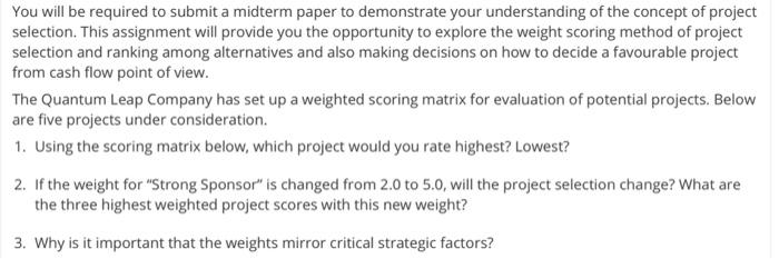 project management You will be required to submit
