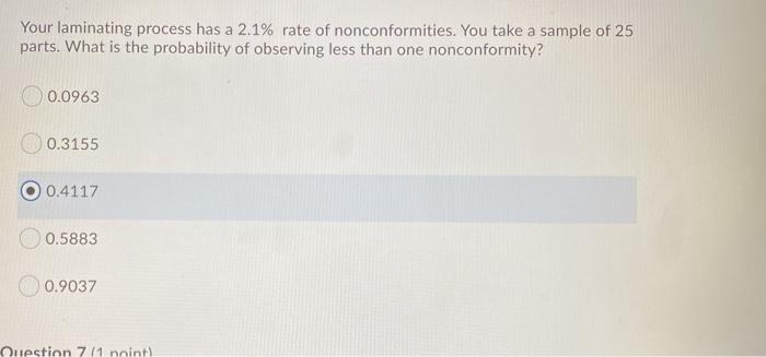 Your laminating process has a 2.1% rate of