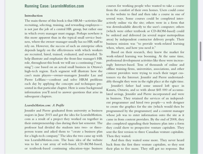 separately. Read running case of LearlnMotion.com