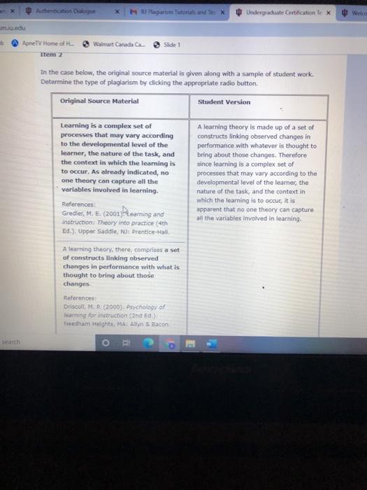 Item 1 Ackn In the case below, the original