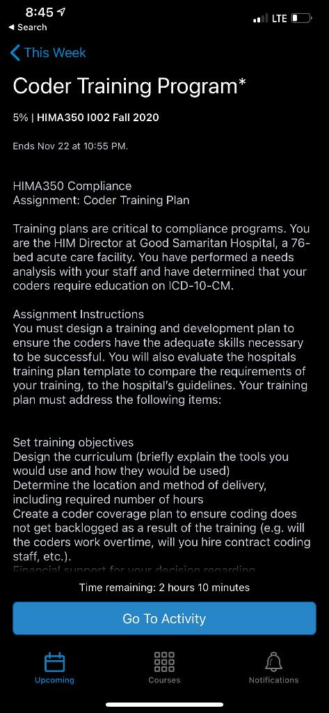 8:45 4 Search LTE O This Week Coder Training