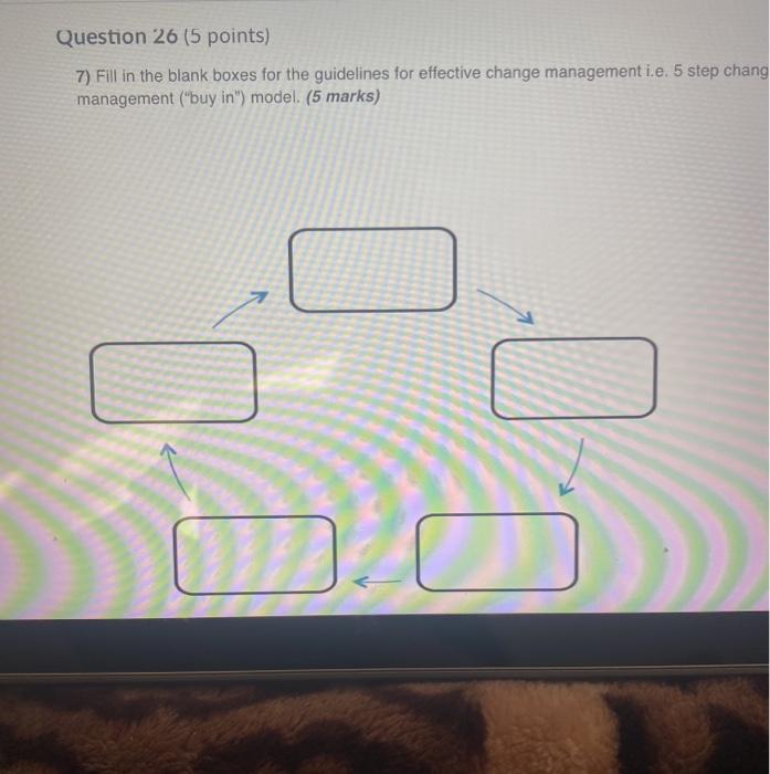 Question 26 (5 points) 7) Fill in the blank boxes