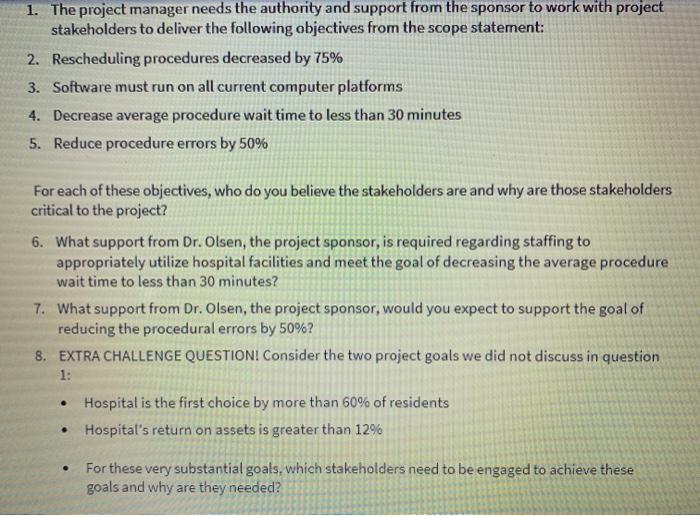 Hospital Project Case Study You are a project