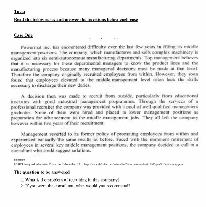 Task: Read the below cases and answer the