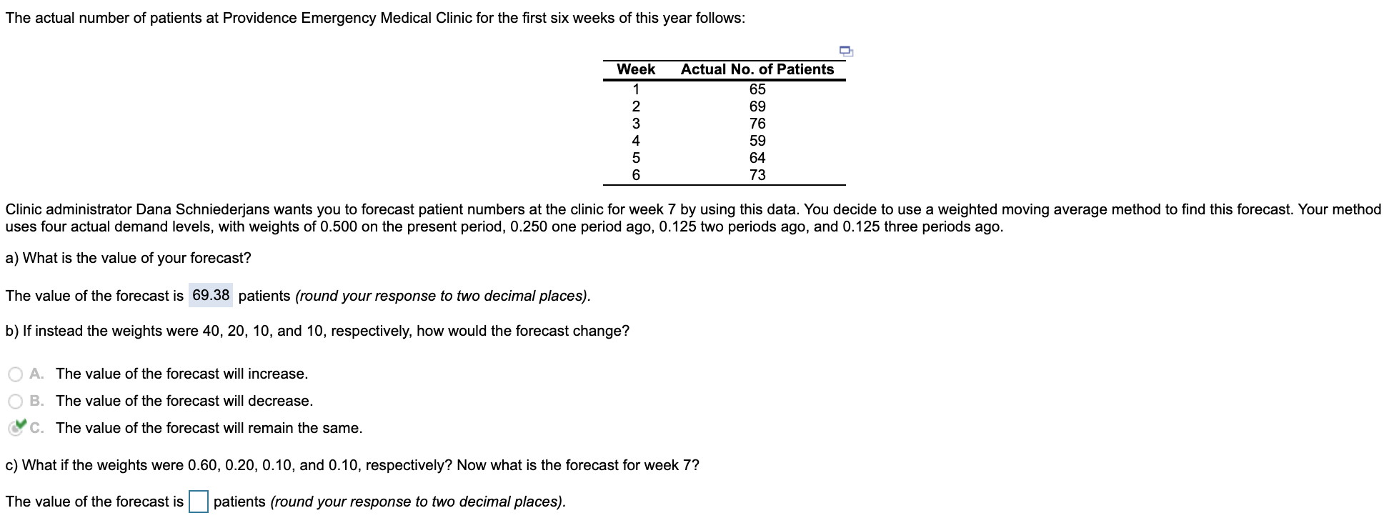 Operations management question. This is my last