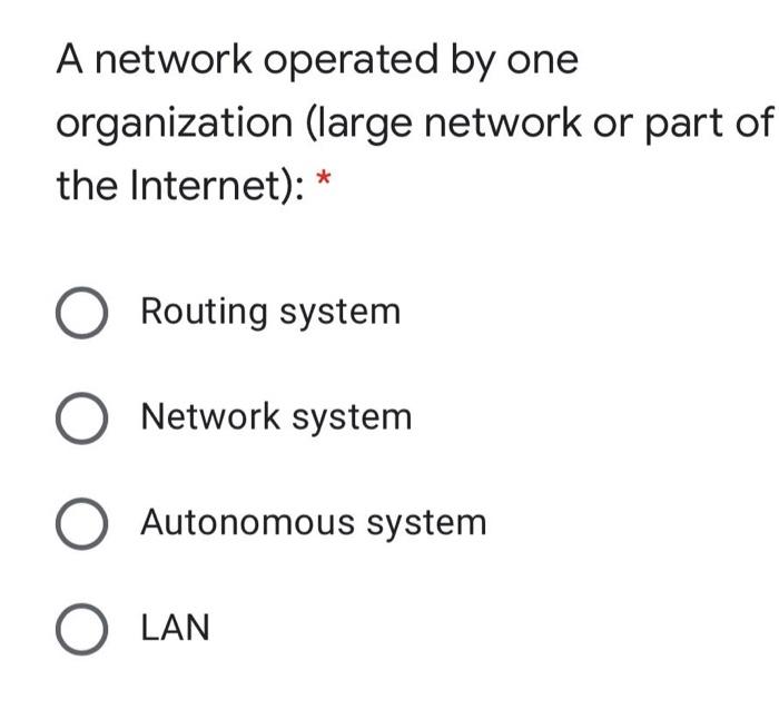 A network operated by one organization (large