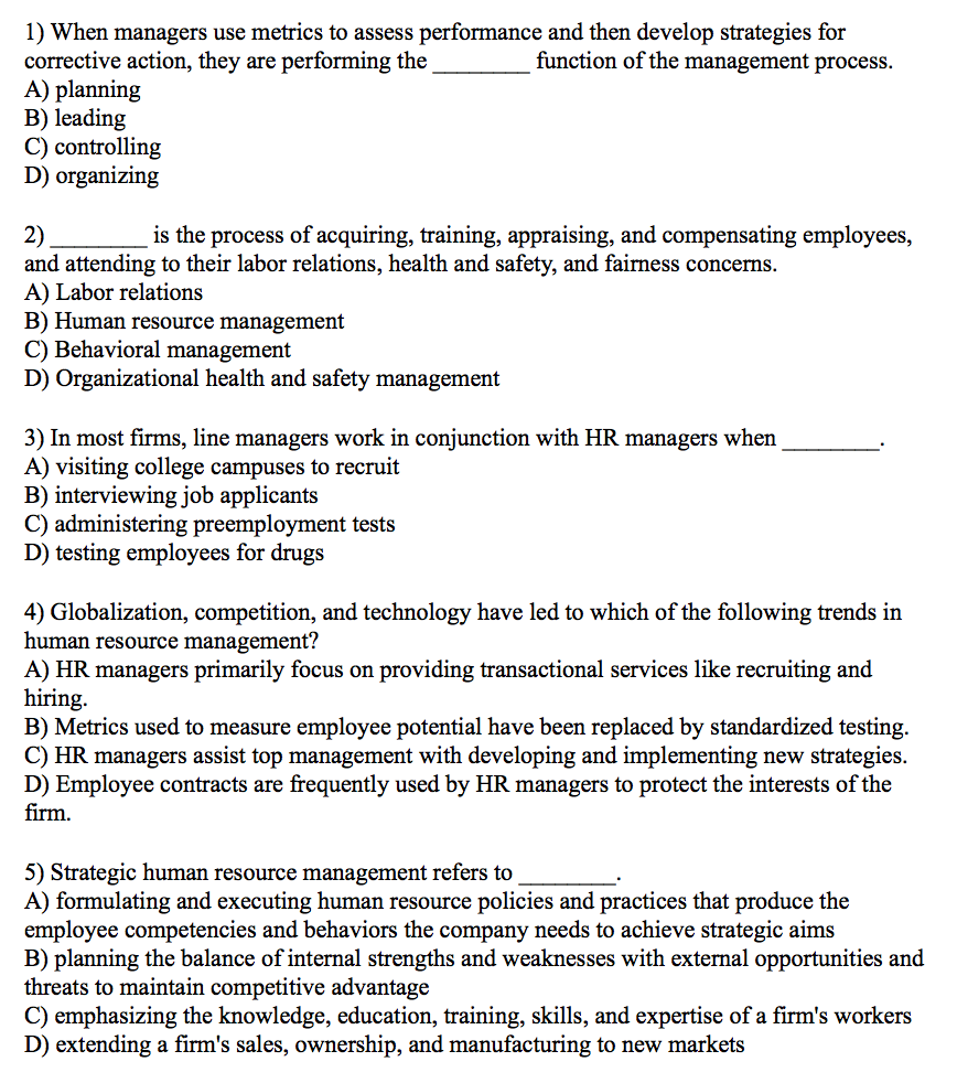 1) When managers use metrics to assess