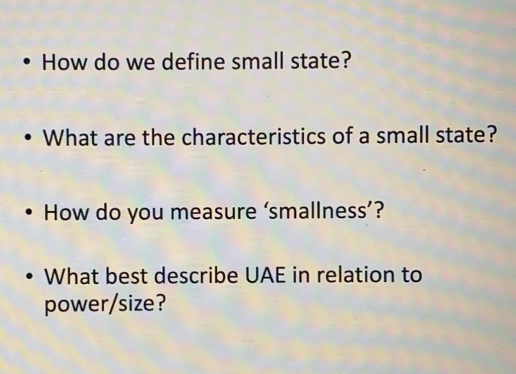 undefined How do we define small state? What are