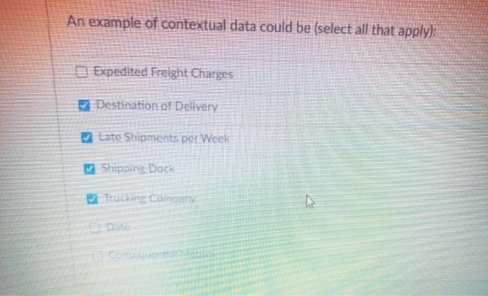 An example of contextual data could be (select