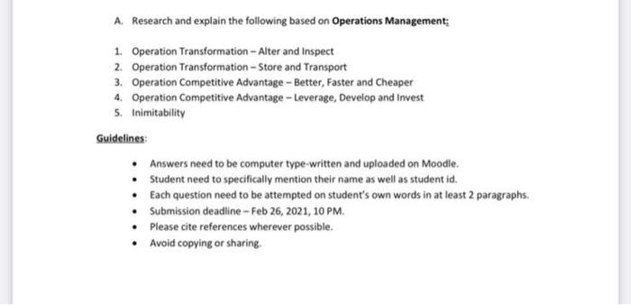 A. Research and explain the following based on