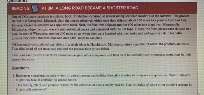 READING AT 3M, A LONG ROAD BECAME A SHORTER ROAD