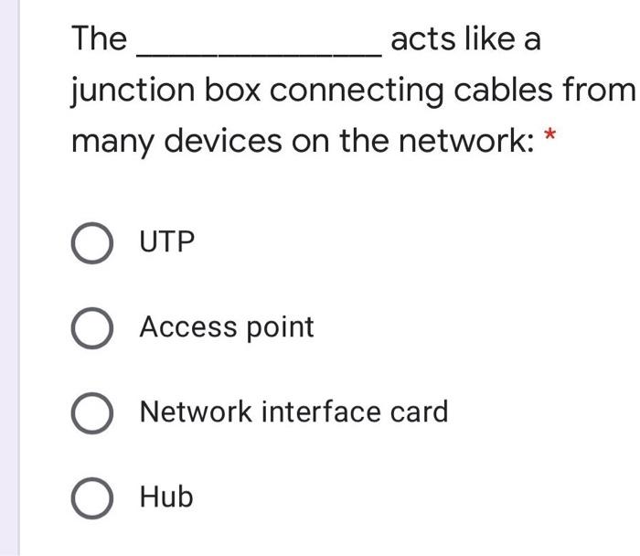 The acts like a junction box connecting cables