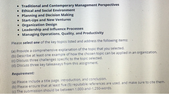 Traditional and Contemporary Management