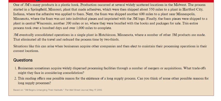 One of 3M's many products is a plastic hook.