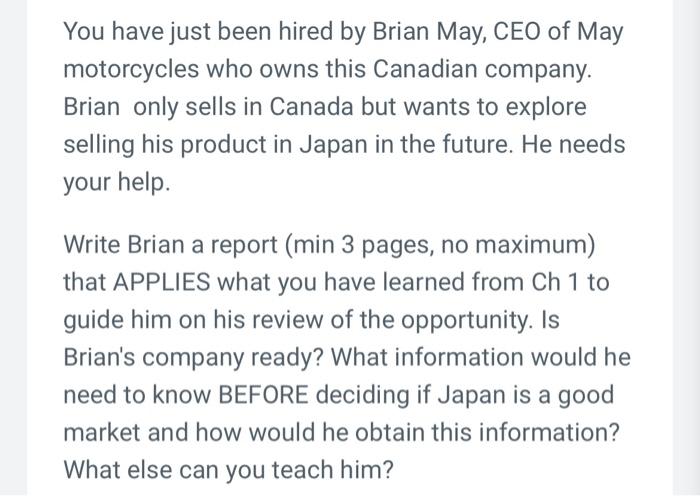 in half hour please You have just been hired by