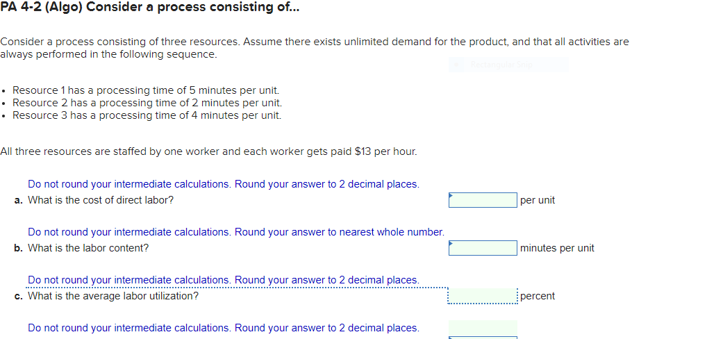 PA 4-2 (Algo) Consider a process consisting of...