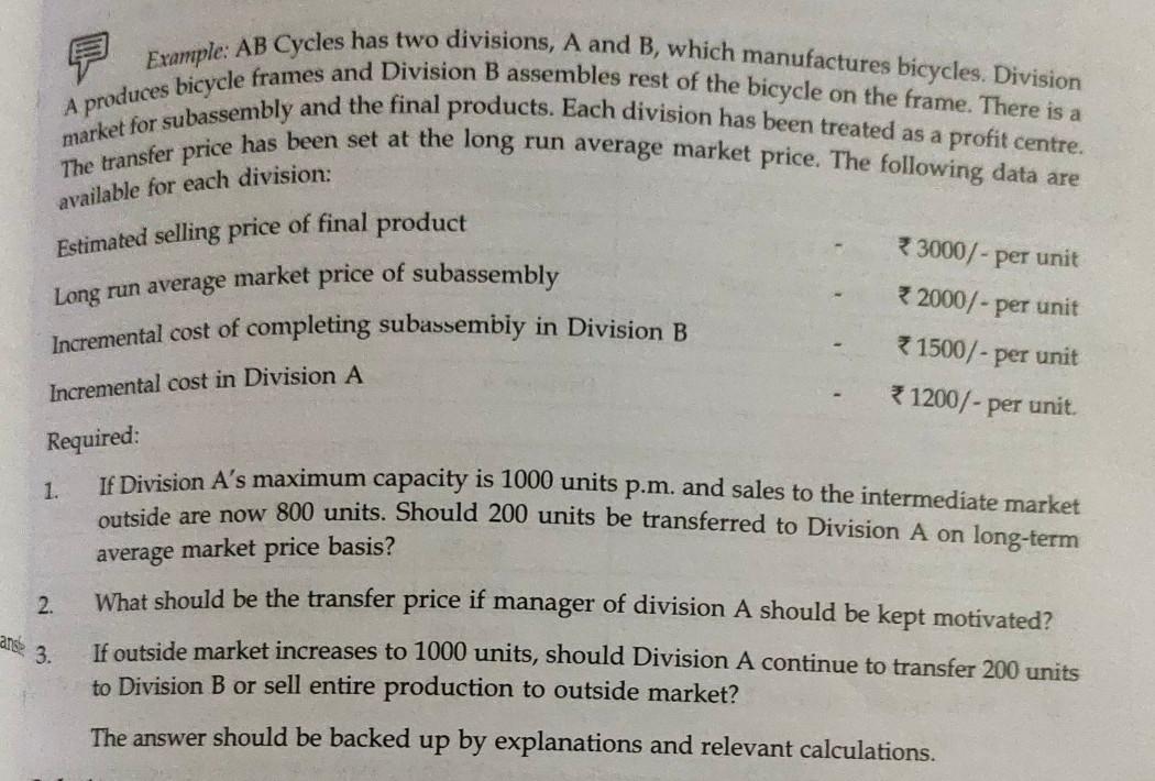 market for subassembly and the final products.