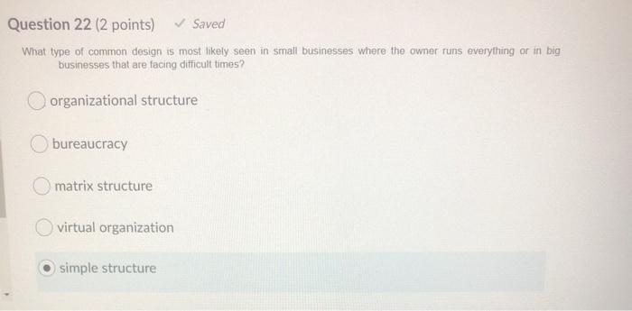 Question 22 (2 points) Saved What type of common