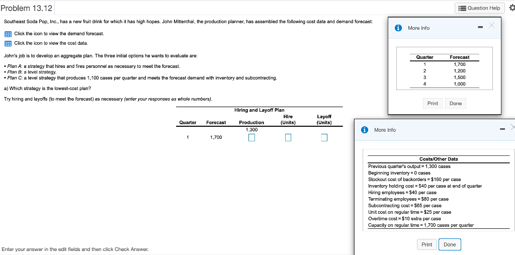 Problem 13.12 13 Question Help Southeast Soda