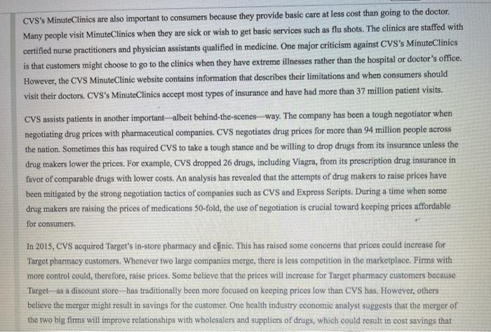 marketing hw please help Case 19.2 CVS: