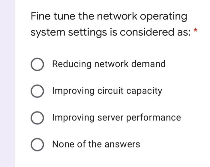 Fine tune the network operating system settings