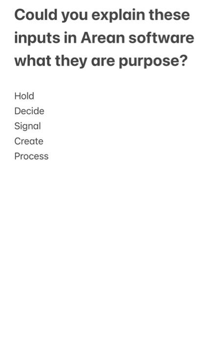 Could you explain these inputs in Arean software