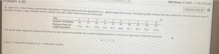 Problem 4.30 HW Score: 57.28% 11.46 of 20 pts