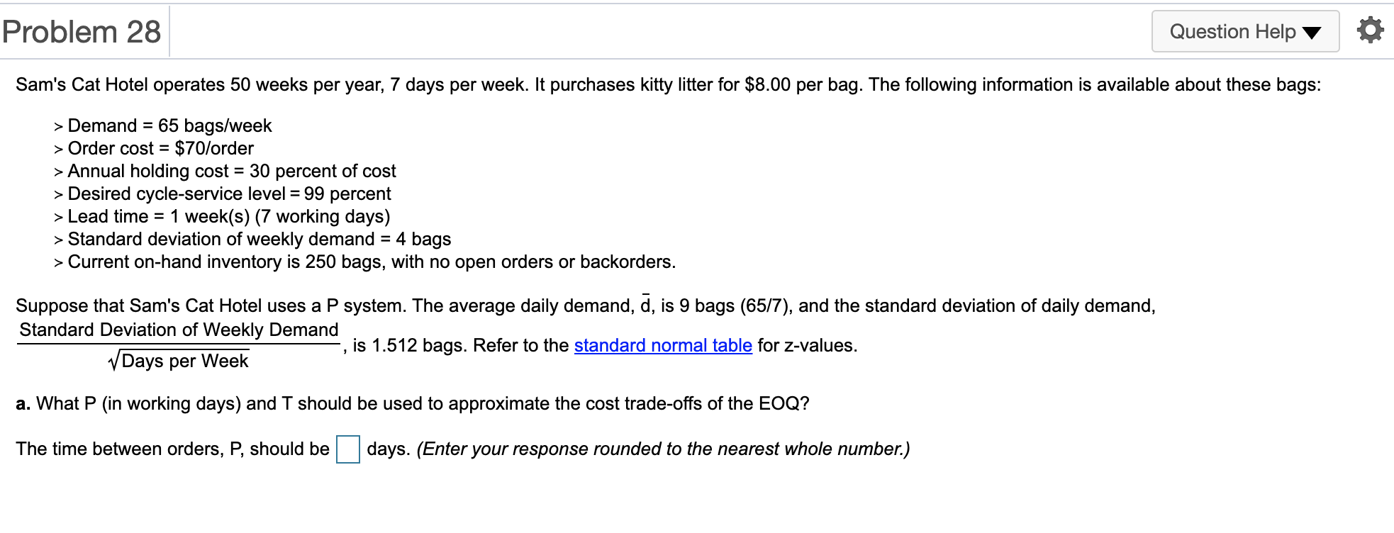 The table below shows the total area under the