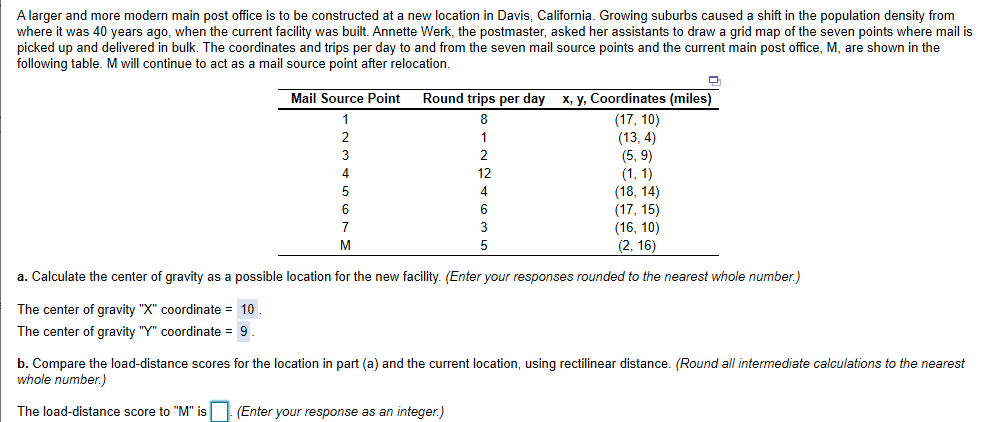 The load-distance to the center of gravity is