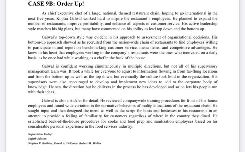 1a.How would you describe Galwal's Leadership