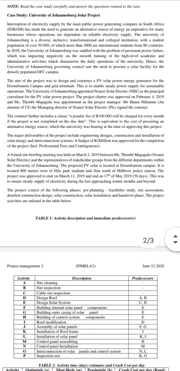 Please help NOTE: Read the case study carefully