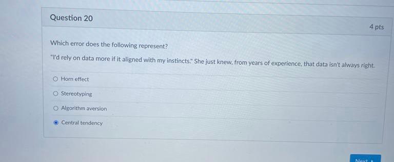 Please answer aLL Question 15 4 pts Which error