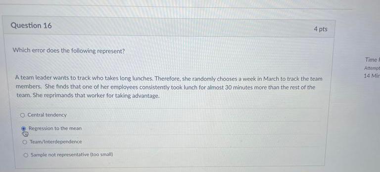 Please answer aLL Question 15 4 pts Which error