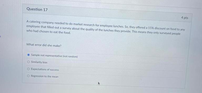 Please answer aLL Question 15 4 pts Which error