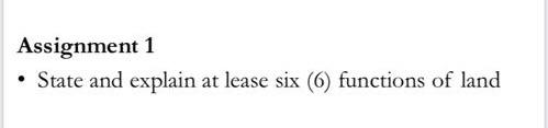 Assignment 1 State and explain at lease six (6)