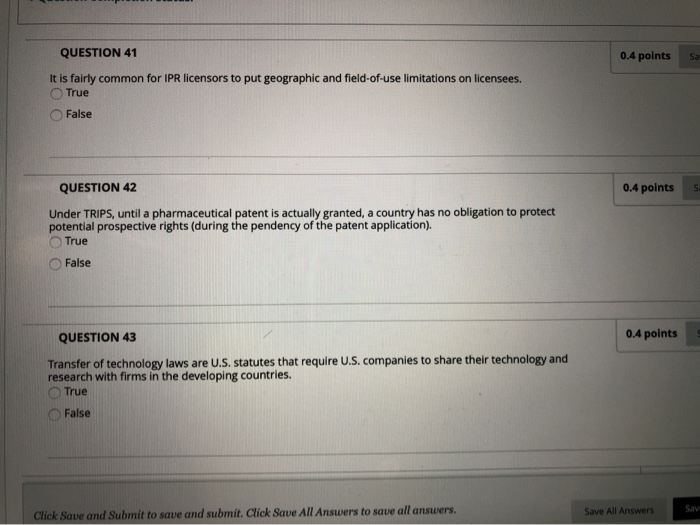 QUESTION 41 0.4 points sa It is fairly common for