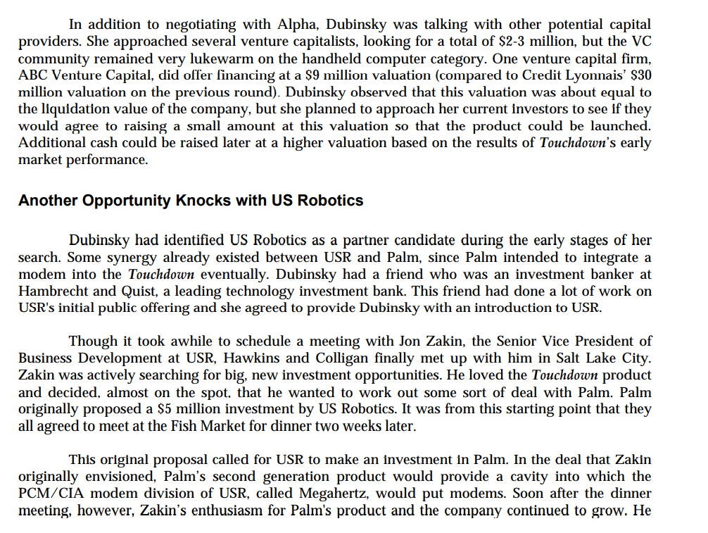 Questions : Why did Palm computing's first