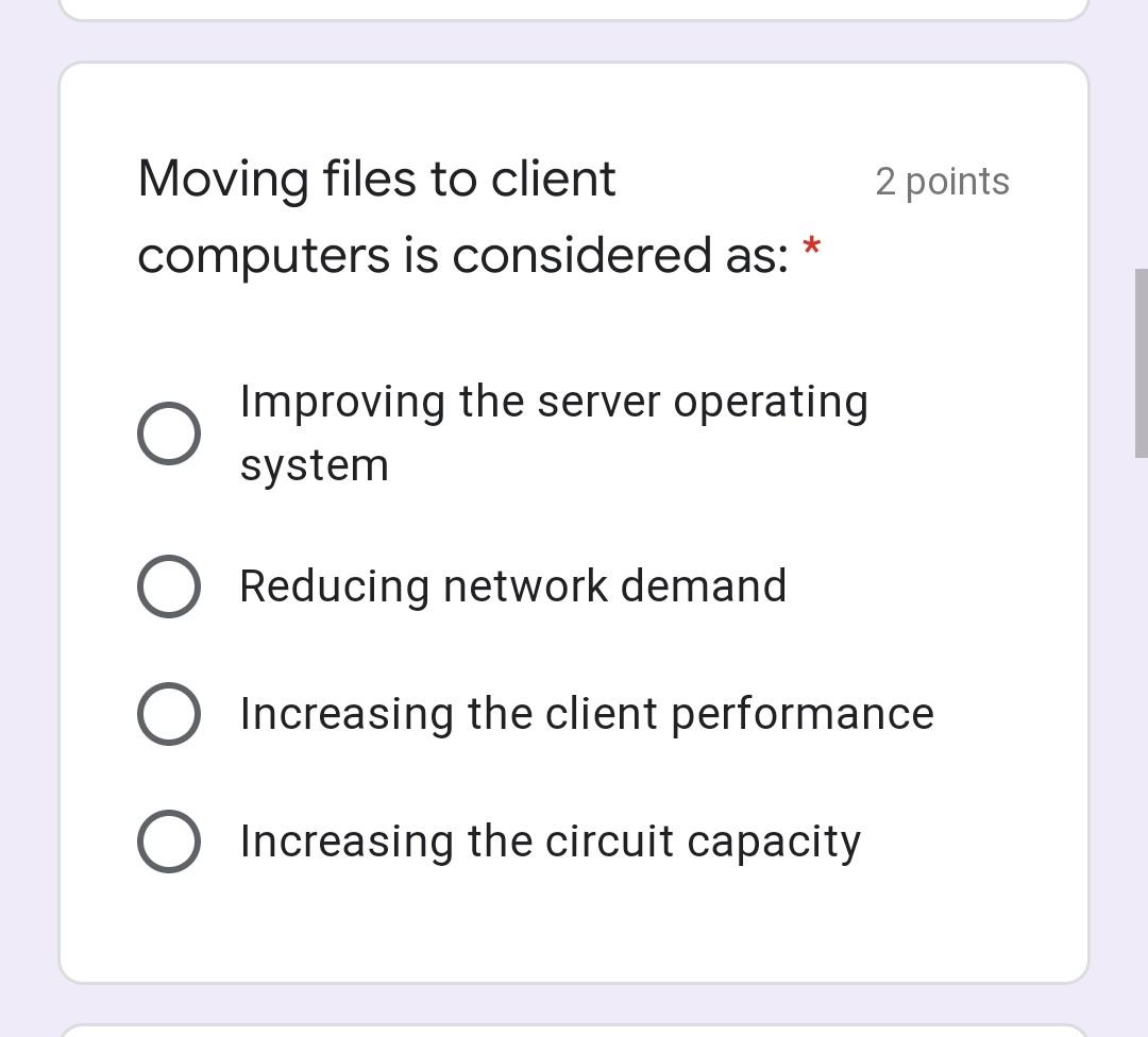 2 points Moving files to client computers is