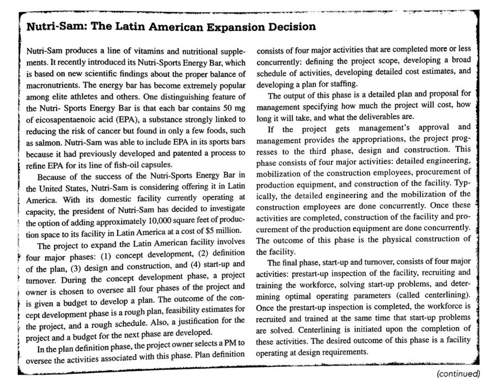 1. Draw a network diagram for this project.